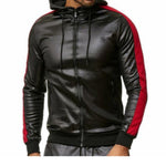 Vkuna - Pu Leather Hoodie for Men - Sarman Fashion - Wholesale Clothing Fashion Brand for Men from Canada