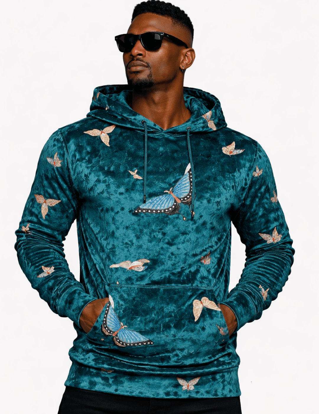 VoAzo 12 - Velvet Hoodie for Men - Sarman Fashion - Wholesale Clothing Fashion Brand for Men from Canada