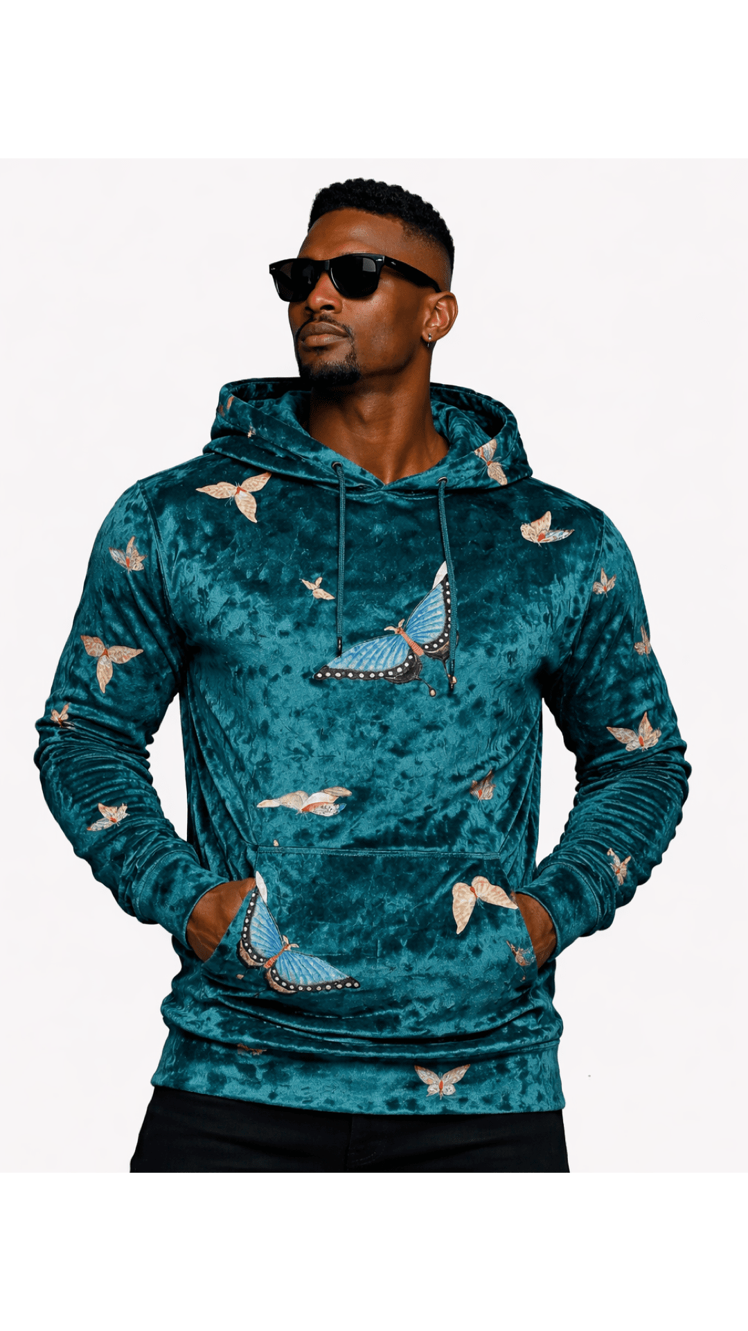 VoAzo 12 - Velvet Hoodie for Men - Sarman Fashion - Wholesale Clothing Fashion Brand for Men from Canada