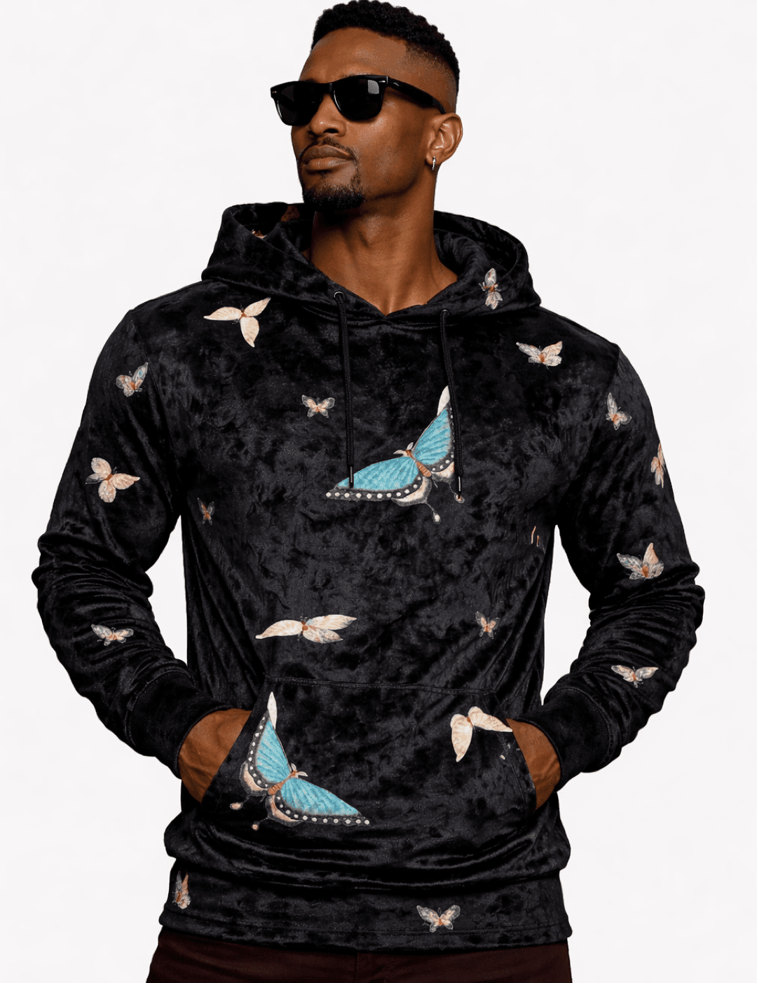 VoAzo 13 - Velvet Hoodie for Men - Sarman Fashion - Wholesale Clothing Fashion Brand for Men from Canada
