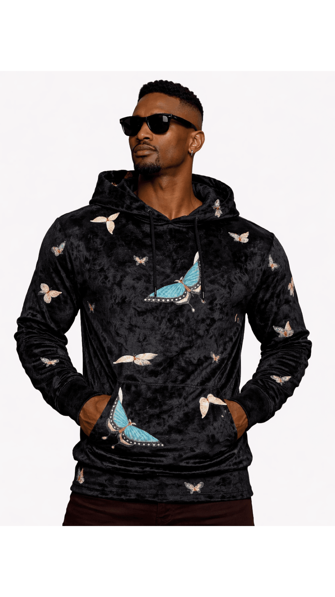 VoAzo 13 - Velvet Hoodie for Men - Sarman Fashion - Wholesale Clothing Fashion Brand for Men from Canada