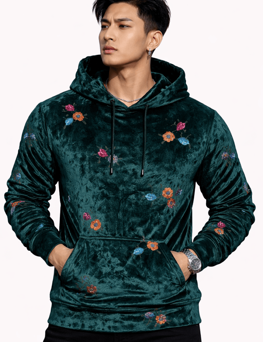 VoAzo 15 - Velvet Hoodie for Men - Sarman Fashion - Wholesale Clothing Fashion Brand for Men from Canada