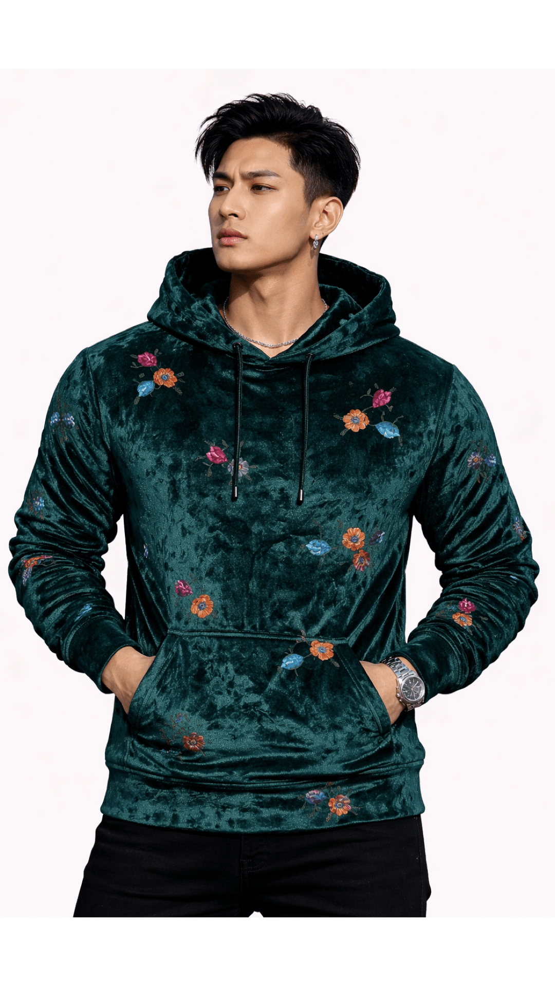 VoAzo 15 - Velvet Hoodie for Men - Sarman Fashion - Wholesale Clothing Fashion Brand for Men from Canada