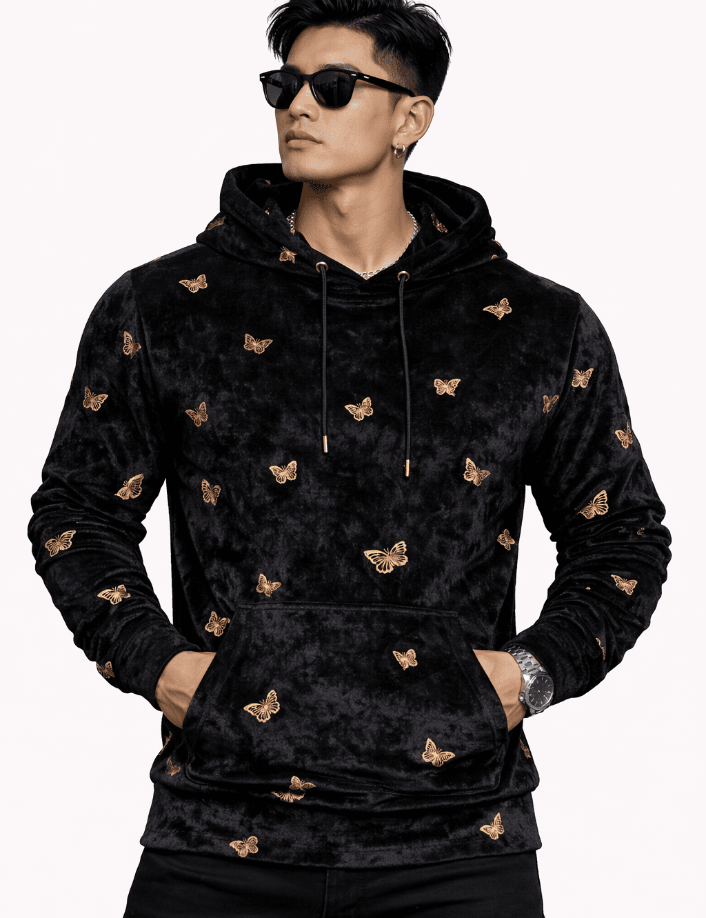 VoAzo 16 - Velvet Hoodie for Men - Sarman Fashion - Wholesale Clothing Fashion Brand for Men from Canada