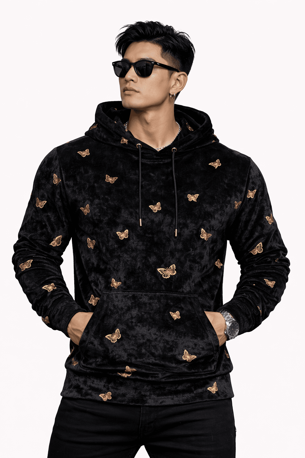 VoAzo 16 - Velvet Hoodie for Men - Sarman Fashion - Wholesale Clothing Fashion Brand for Men from Canada
