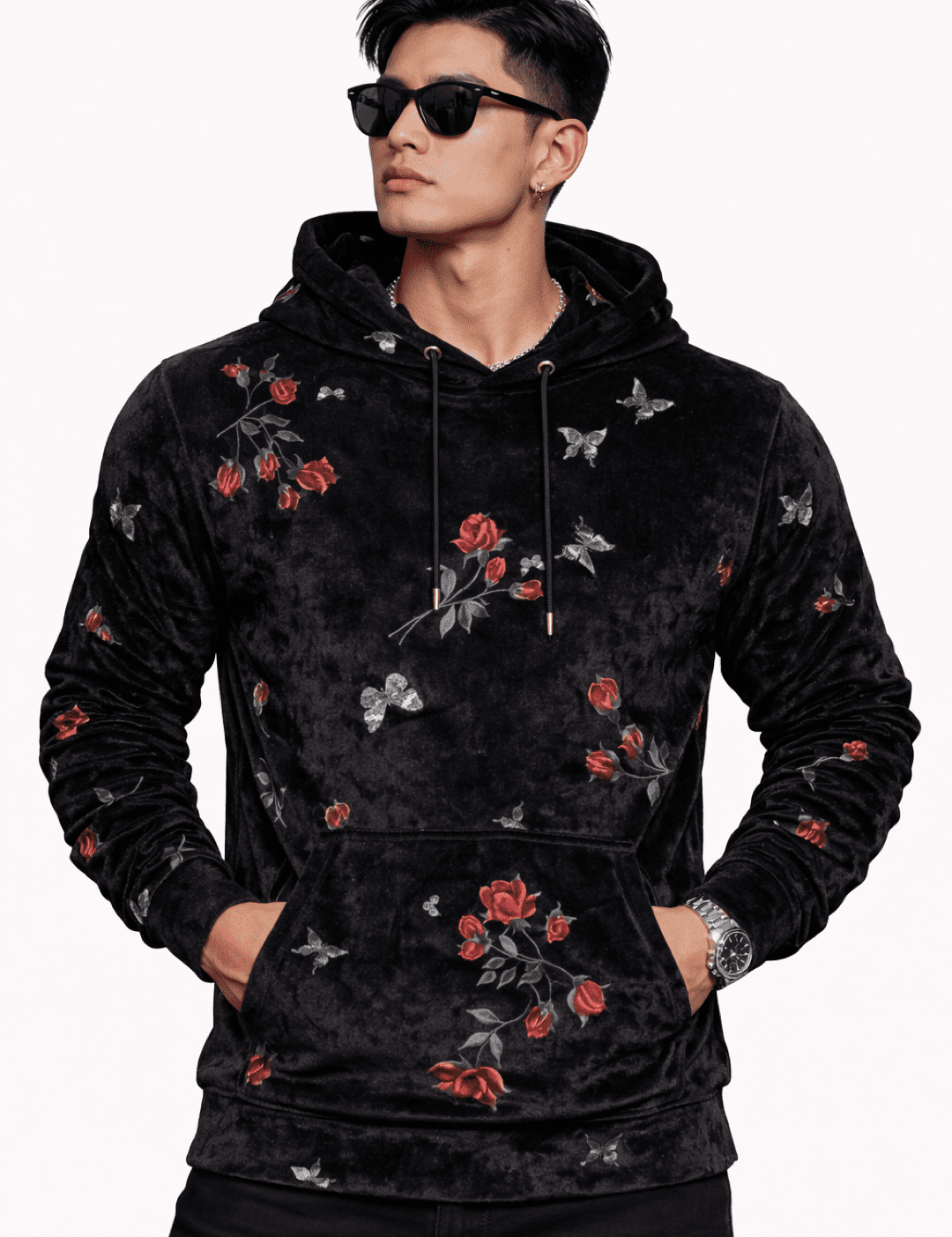 VoAzo 17 - Velvet Hoodie for Men - Sarman Fashion - Wholesale Clothing Fashion Brand for Men from Canada