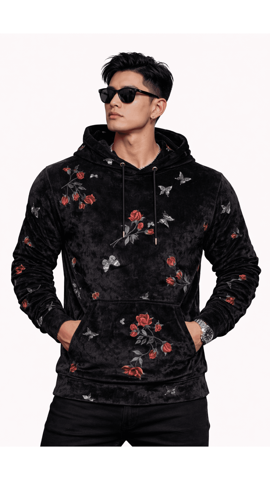 VoAzo 17 - Velvet Hoodie for Men - Sarman Fashion - Wholesale Clothing Fashion Brand for Men from Canada