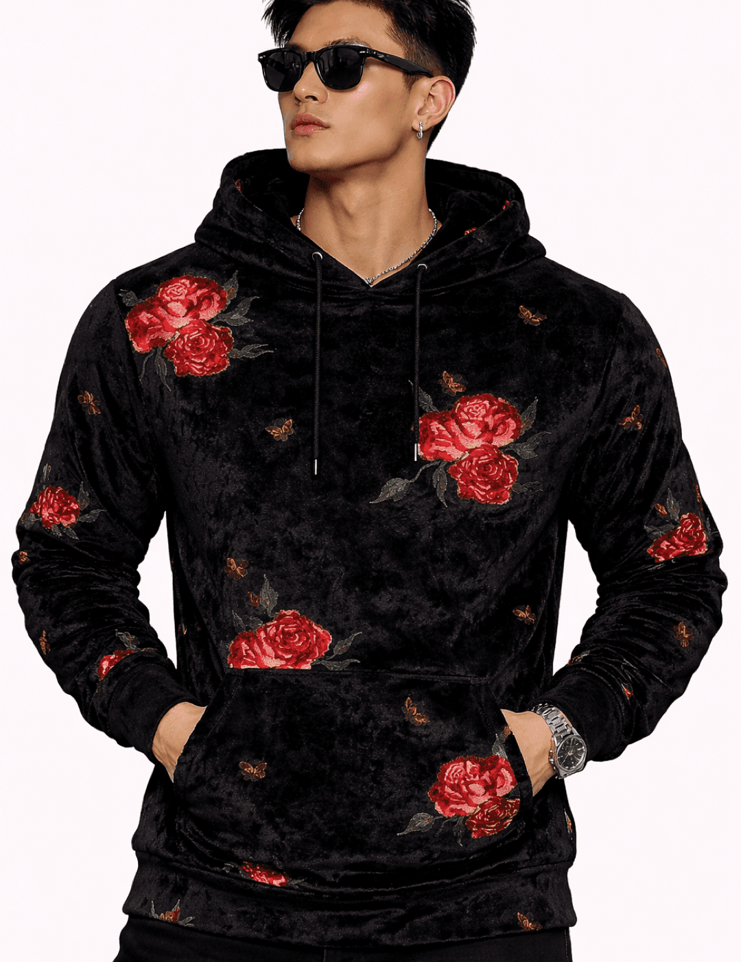 VoAzo 18 - Velvet Hoodie for Men - Sarman Fashion - Wholesale Clothing Fashion Brand for Men from Canada