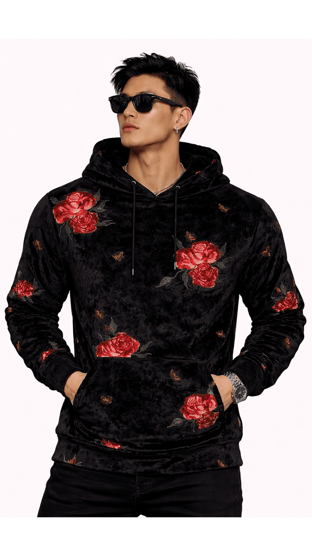 VoAzo 18 - Velvet Hoodie for Men - Sarman Fashion - Wholesale Clothing Fashion Brand for Men from Canada