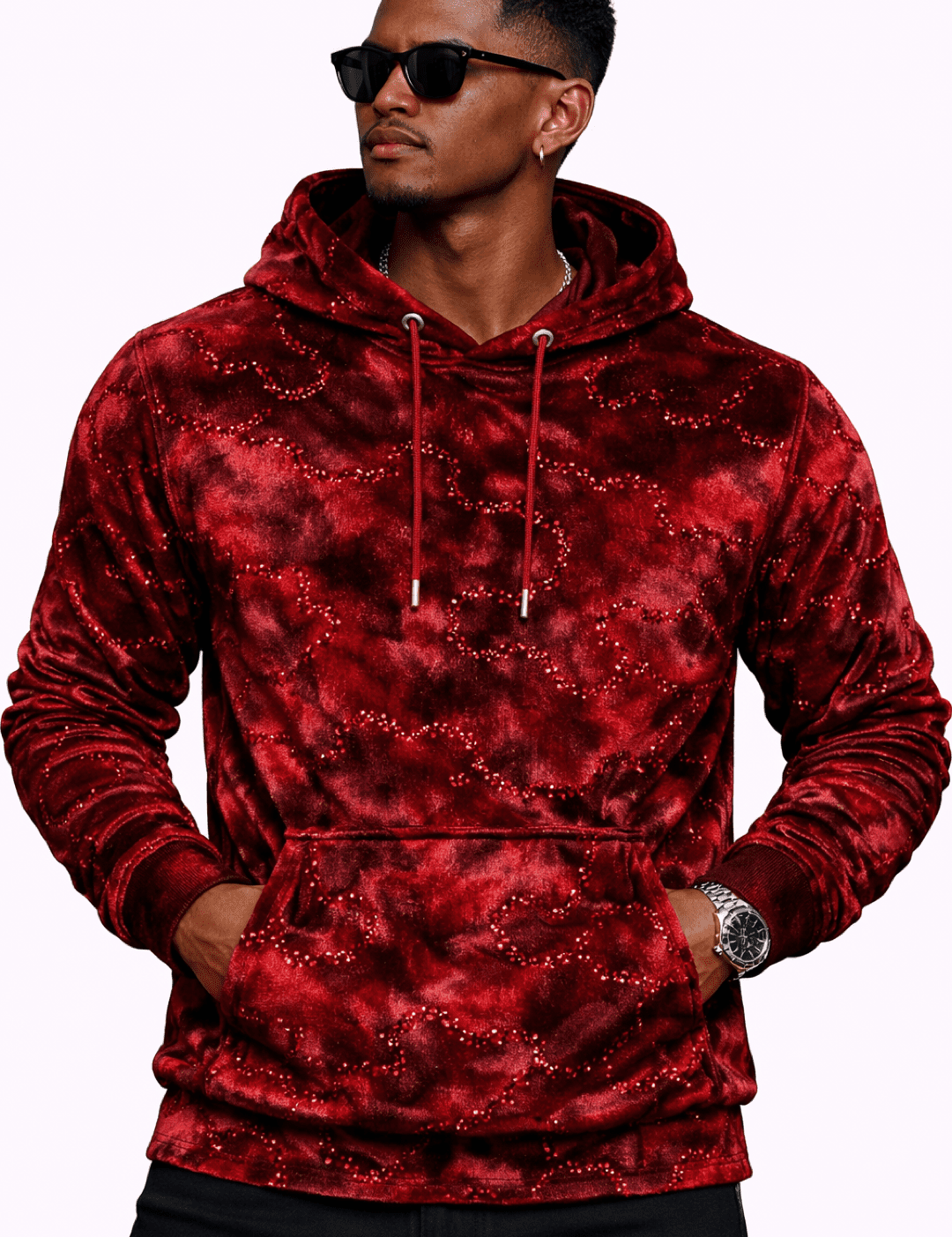 VoAzo 23 - Velvet Hoodie for Men - Sarman Fashion - Wholesale Clothing Fashion Brand for Men from Canada