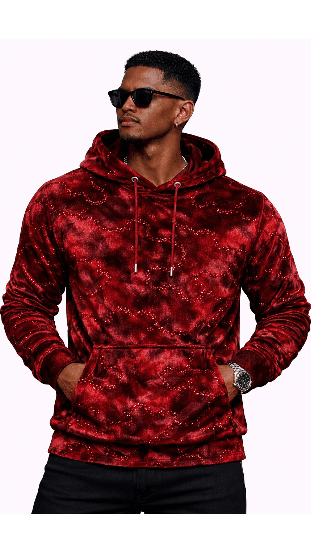 VoAzo 23 - Velvet Hoodie for Men - Sarman Fashion - Wholesale Clothing Fashion Brand for Men from Canada