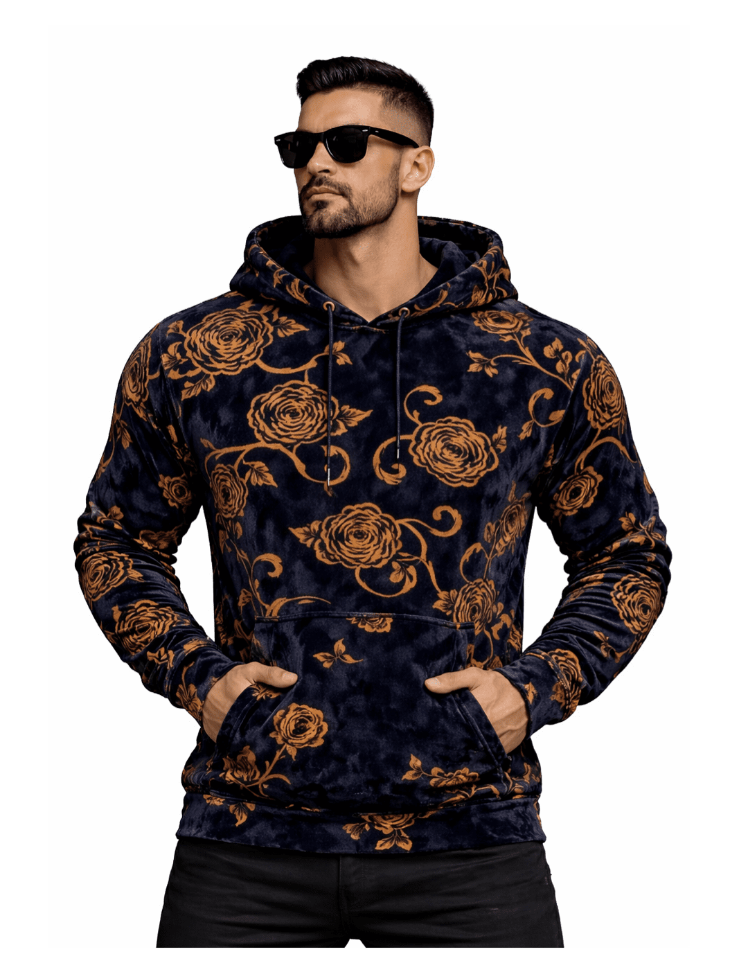 VoAzo 24 - Velvet Hoodie for Men - Sarman Fashion - Wholesale Clothing Fashion Brand for Men from Canada