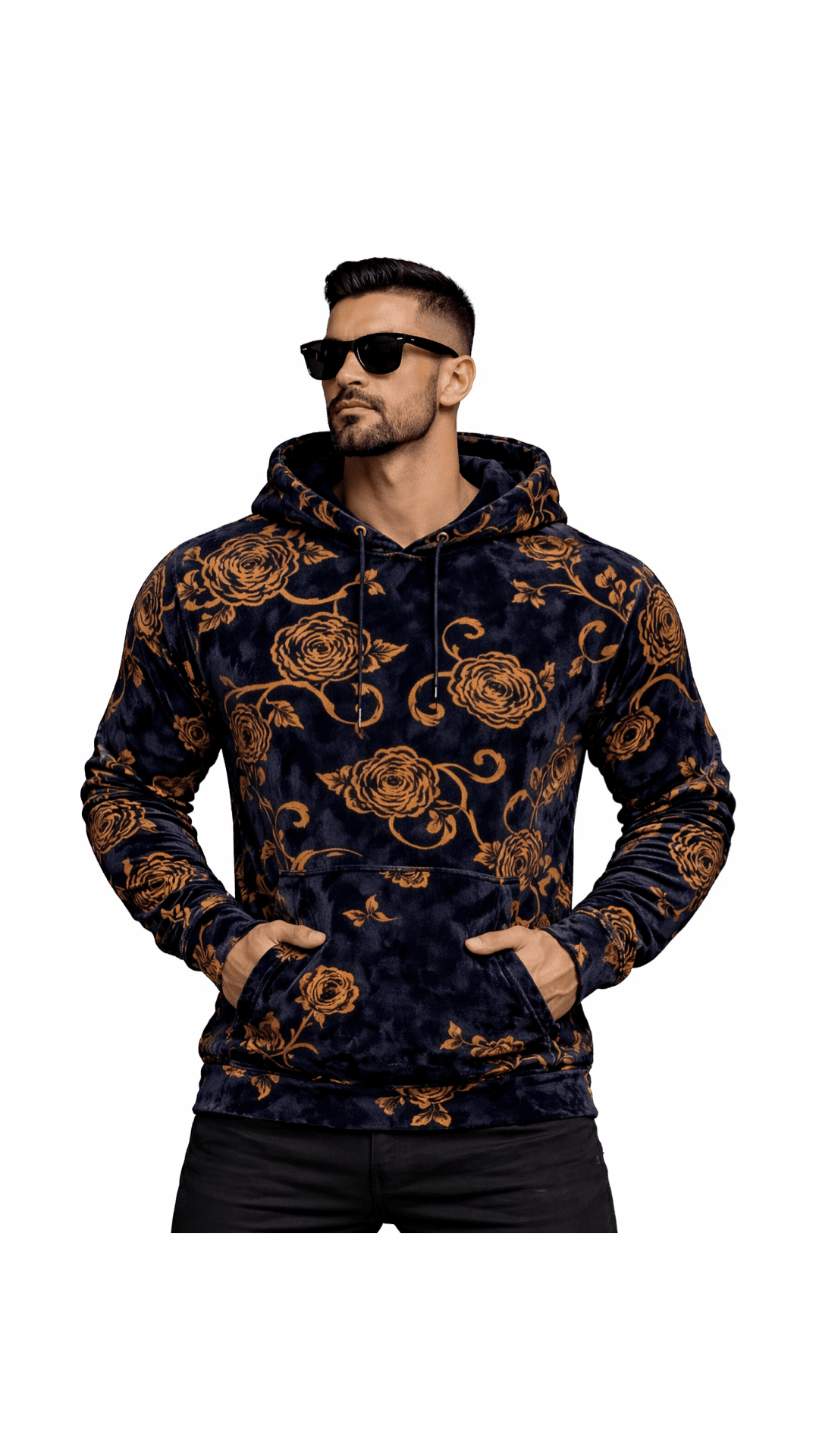 VoAzo 24 - Velvet Hoodie for Men - Sarman Fashion - Wholesale Clothing Fashion Brand for Men from Canada