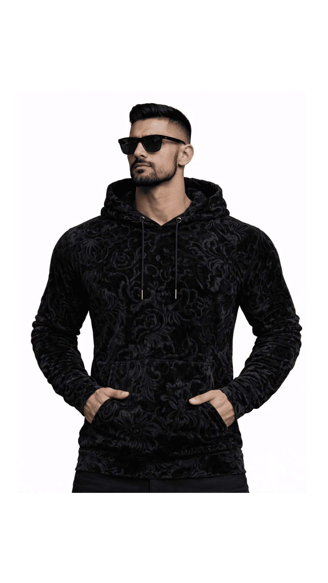 VoAzo 27 - Velvet Hoodie for Men - Sarman Fashion - Wholesale Clothing Fashion Brand for Men from Canada
