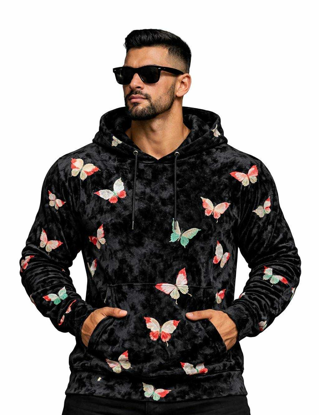 VoAzo 3 - Velvet Hoodie for Men - Sarman Fashion - Wholesale Clothing Fashion Brand for Men from Canada