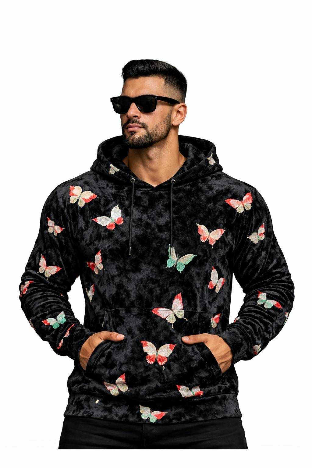 VoAzo 3 - Velvet Hoodie for Men - Sarman Fashion - Wholesale Clothing Fashion Brand for Men from Canada