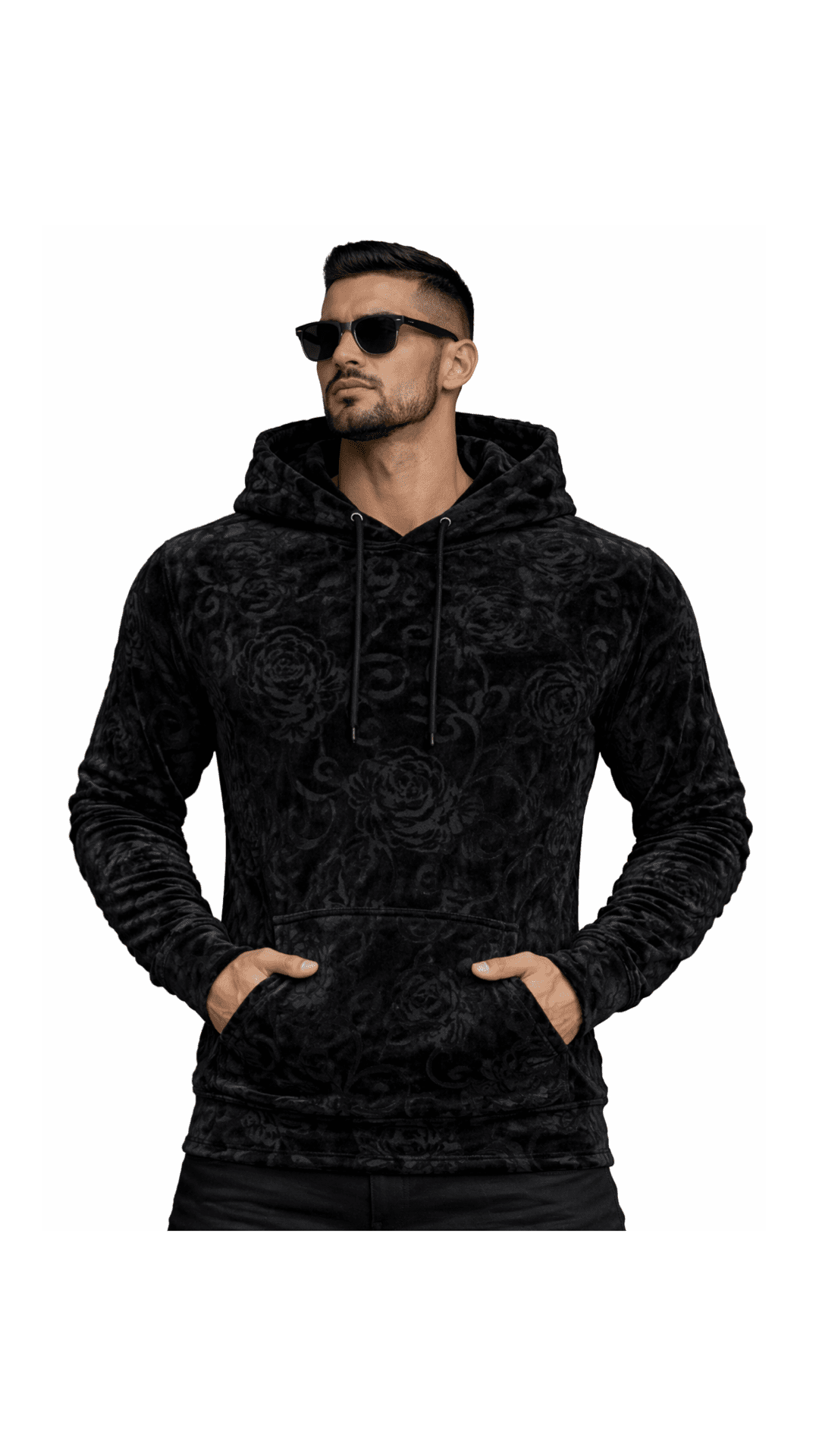 VoAzo 30 - Velvet Hoodie for Men - Sarman Fashion - Wholesale Clothing Fashion Brand for Men from Canada