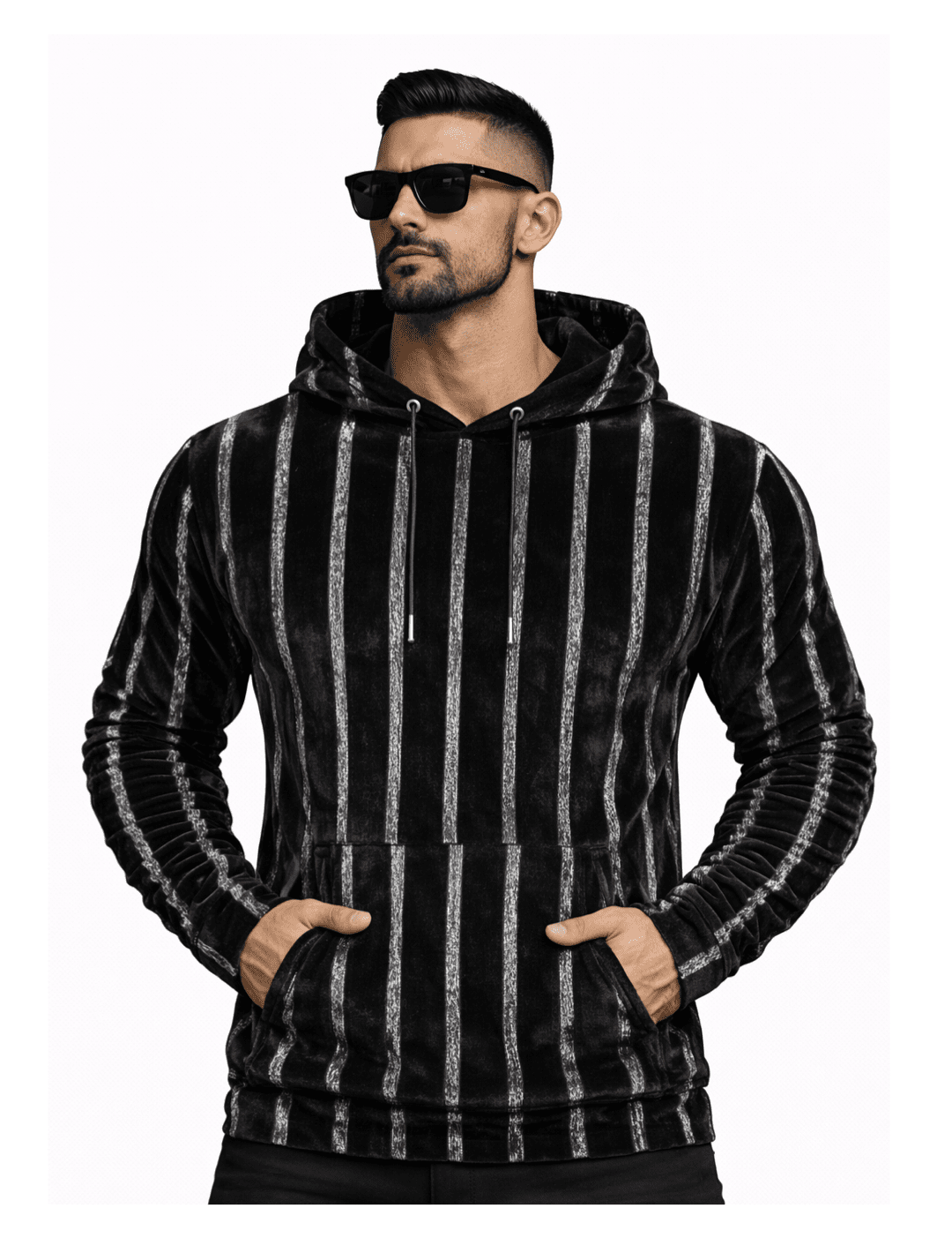 VoAzo 33 - Velvet Hoodie for Men - Sarman Fashion - Wholesale Clothing Fashion Brand for Men from Canada