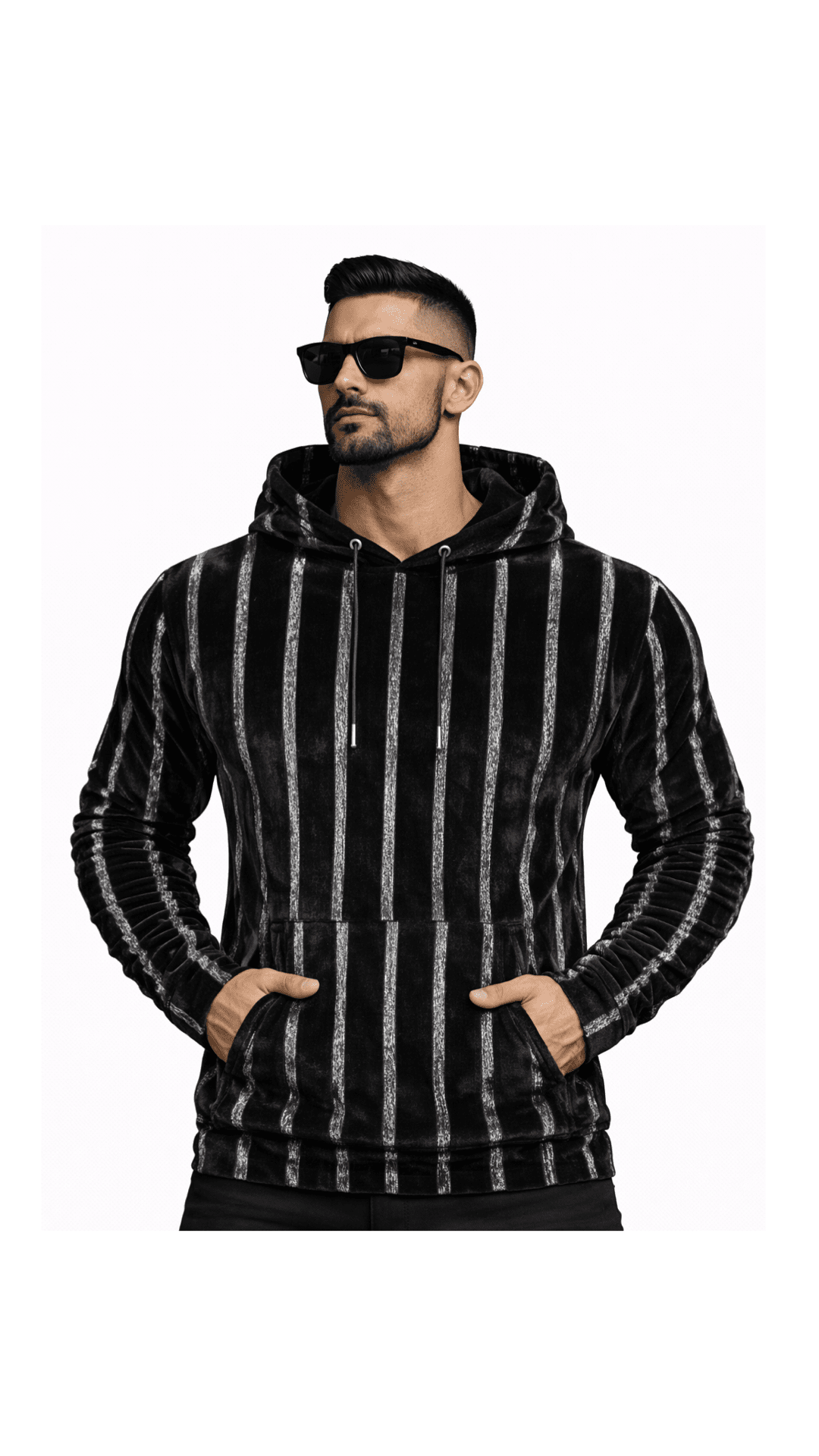VoAzo 33 - Velvet Hoodie for Men - Sarman Fashion - Wholesale Clothing Fashion Brand for Men from Canada