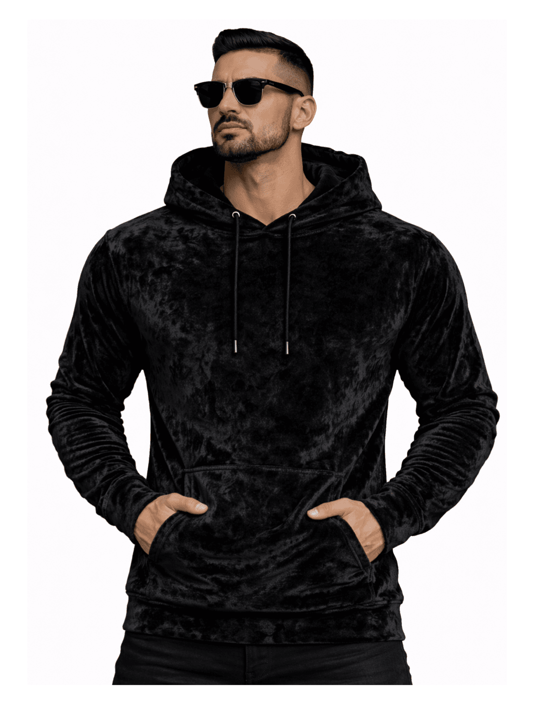 VoAzo 34 - Velvet Hoodie for Men - Sarman Fashion - Wholesale Clothing Fashion Brand for Men from Canada