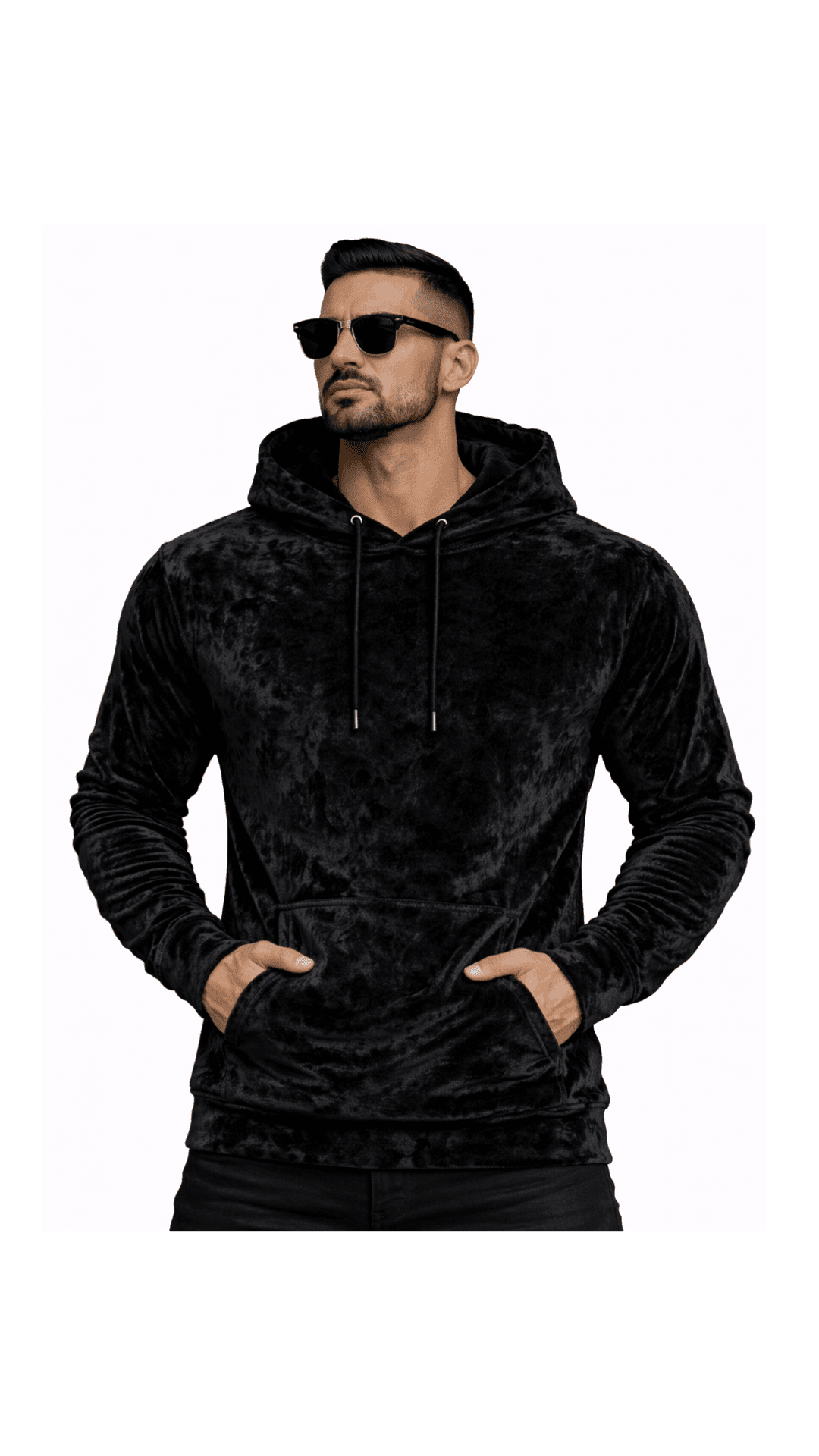 VoAzo 34 - Velvet Hoodie for Men - Sarman Fashion - Wholesale Clothing Fashion Brand for Men from Canada