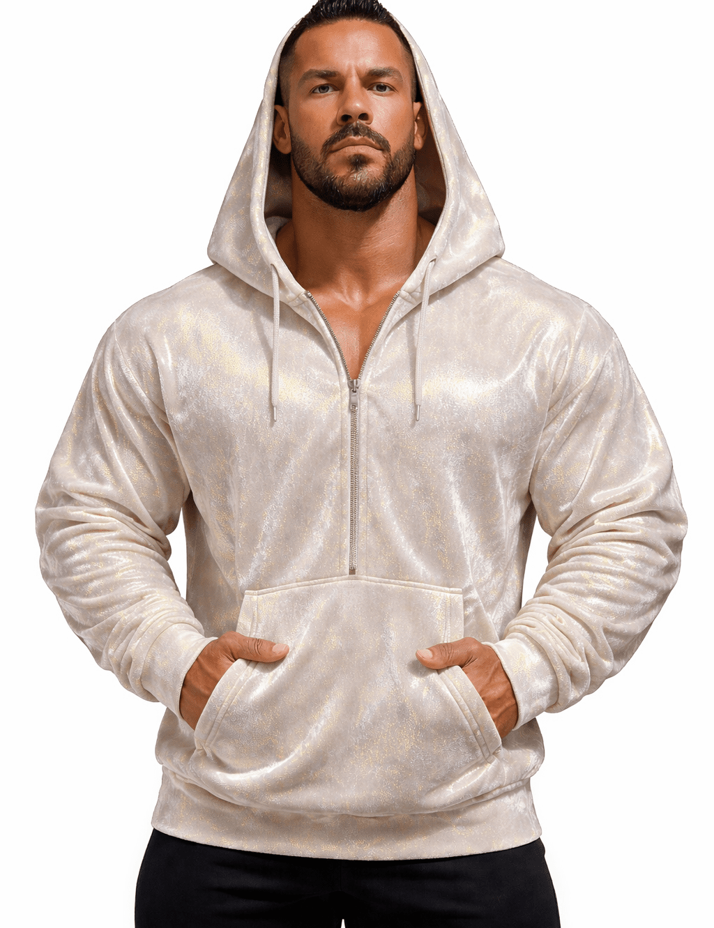 VoAzo 38 - Velvet Hoodie for Men - Sarman Fashion - Wholesale Clothing Fashion Brand for Men from Canada