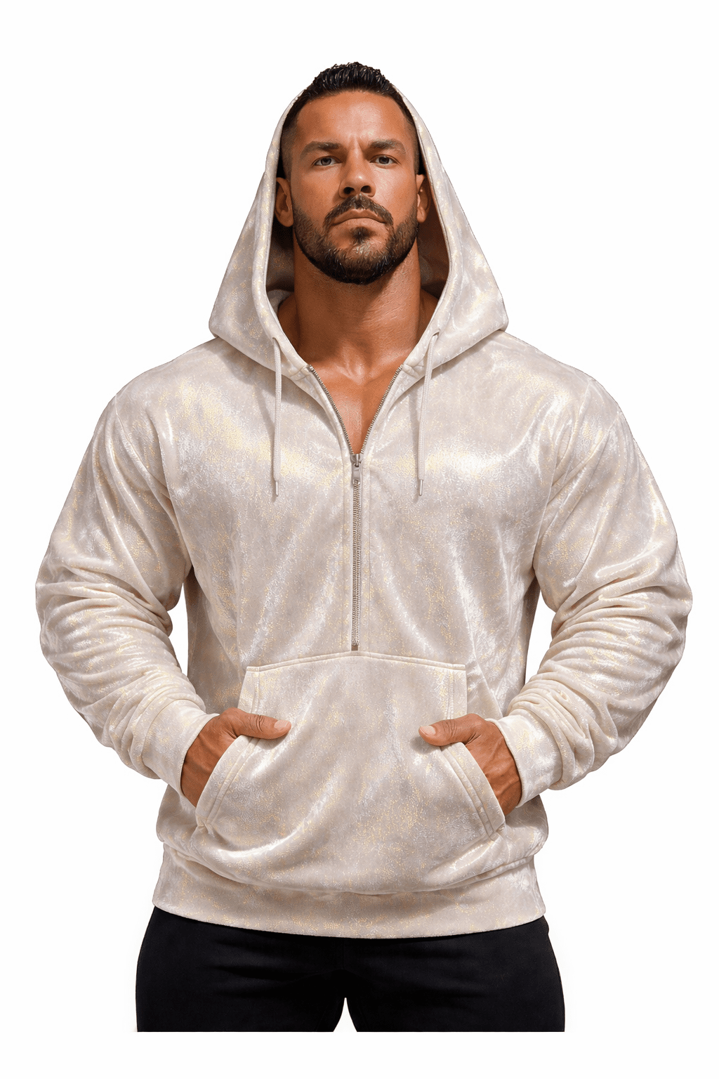 VoAzo 38 - Velvet Hoodie for Men - Sarman Fashion - Wholesale Clothing Fashion Brand for Men from Canada