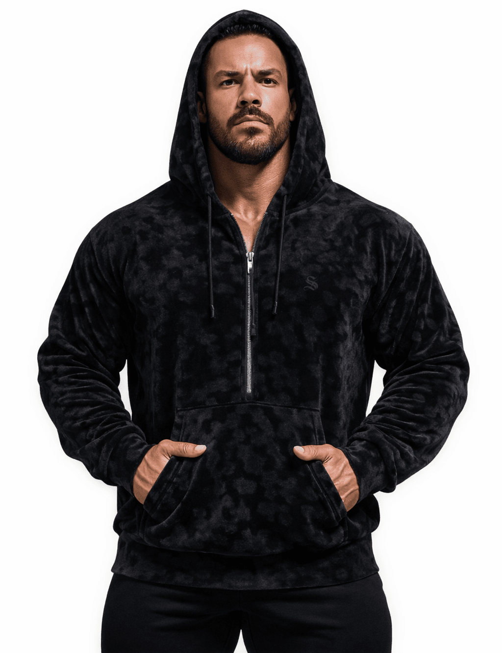 VoAzo 39 - Velvet Hoodie for Men - Sarman Fashion - Wholesale Clothing Fashion Brand for Men from Canada