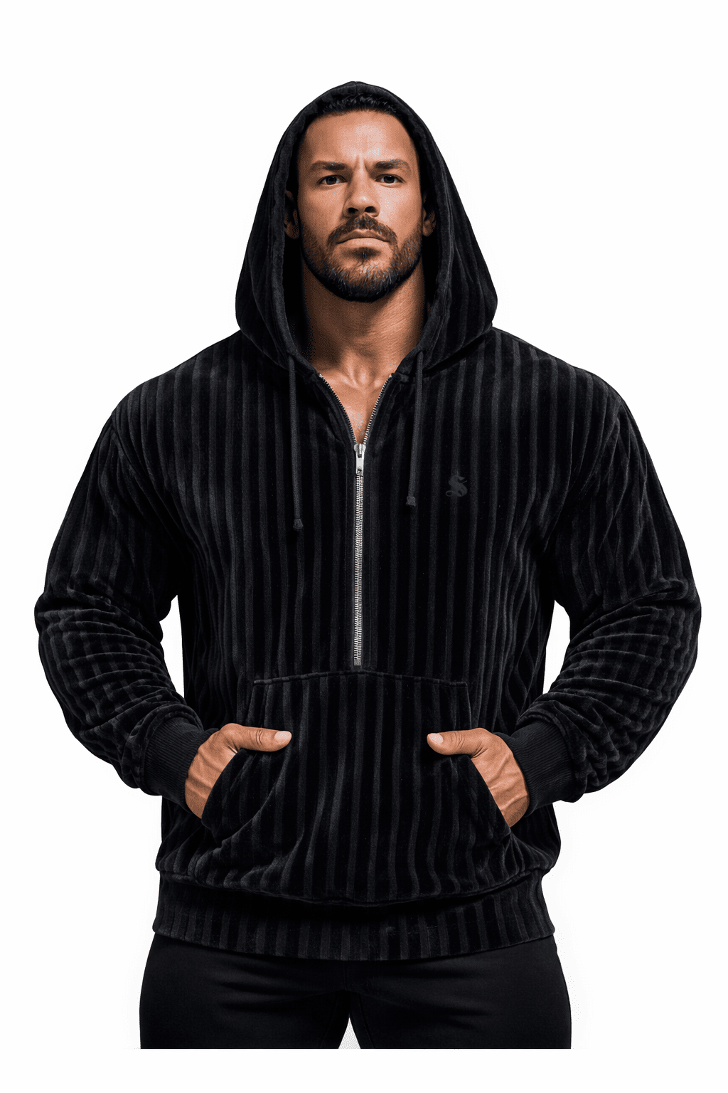 VoAzo 42 - Velvet Hoodie for Men - Sarman Fashion - Wholesale Clothing Fashion Brand for Men from Canada