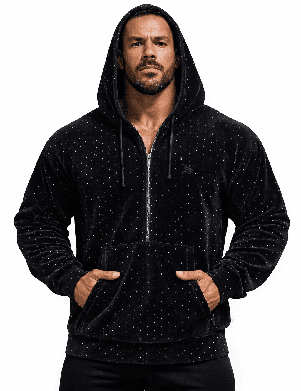 VoAzo 43 - Velvet Hoodie for Men - Sarman Fashion - Wholesale Clothing Fashion Brand for Men from Canada