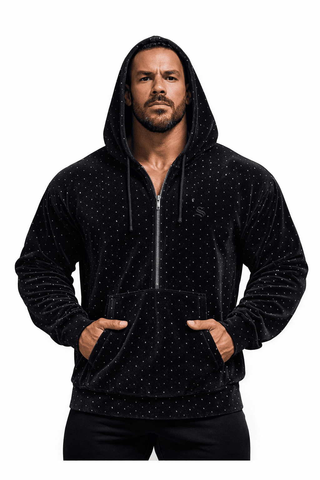 VoAzo 43 - Velvet Hoodie for Men - Sarman Fashion - Wholesale Clothing Fashion Brand for Men from Canada