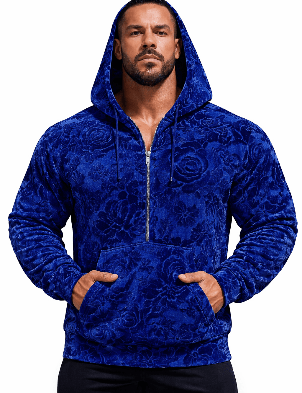 VoAzo 49 - Velvet Hoodie for Men - Sarman Fashion - Wholesale Clothing Fashion Brand for Men from Canada