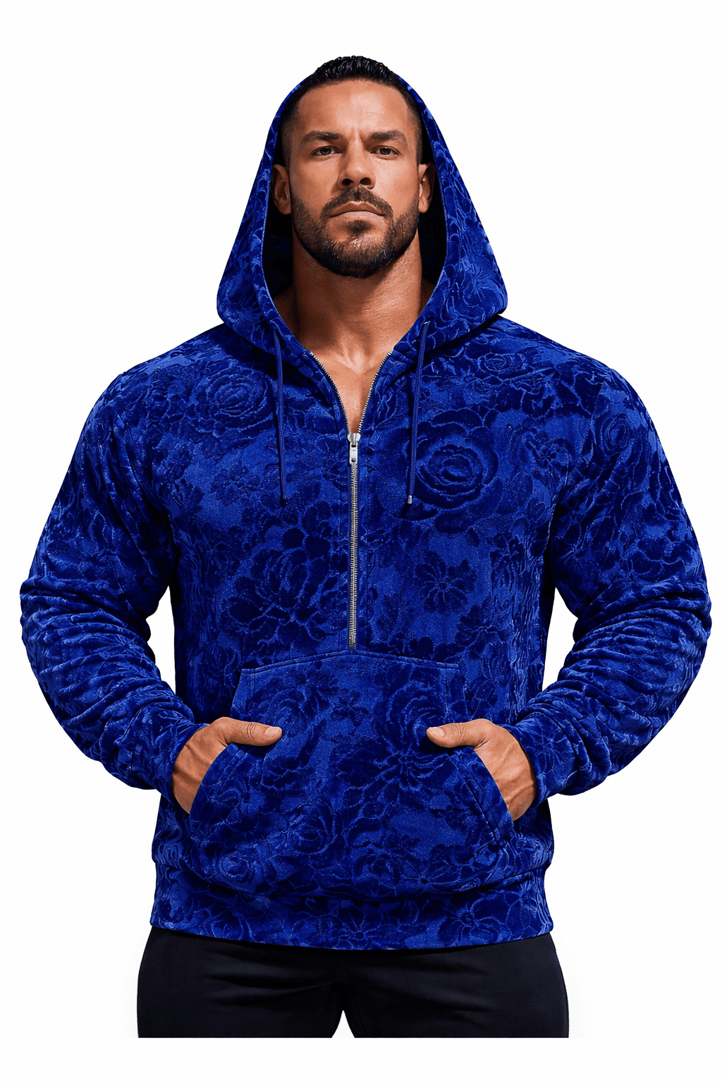 VoAzo 49 - Velvet Hoodie for Men - Sarman Fashion - Wholesale Clothing Fashion Brand for Men from Canada
