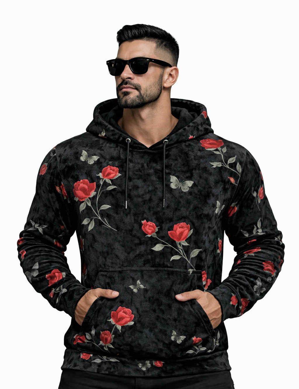 VoAzo 5 - Velvet Hoodie for Men - Sarman Fashion - Wholesale Clothing Fashion Brand for Men from Canada