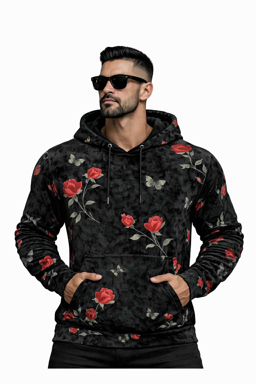 VoAzo 5 - Velvet Hoodie for Men - Sarman Fashion - Wholesale Clothing Fashion Brand for Men from Canada