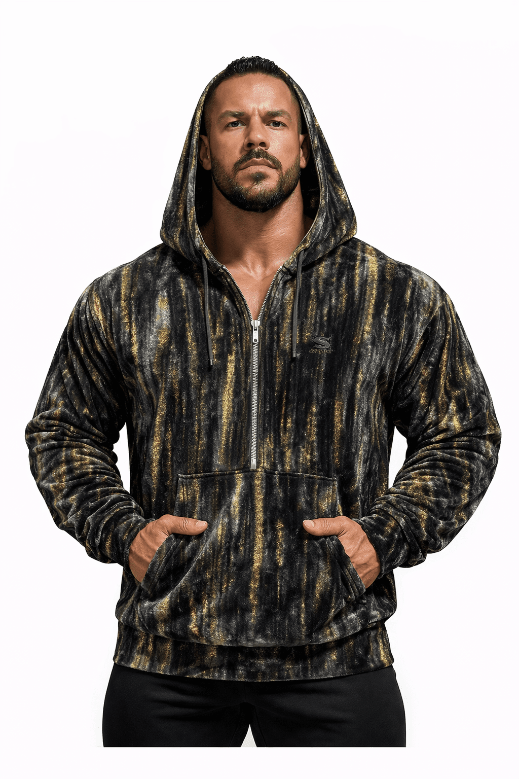 VoAzo 51 - Velvet Hoodie for Men - Sarman Fashion - Wholesale Clothing Fashion Brand for Men from Canada