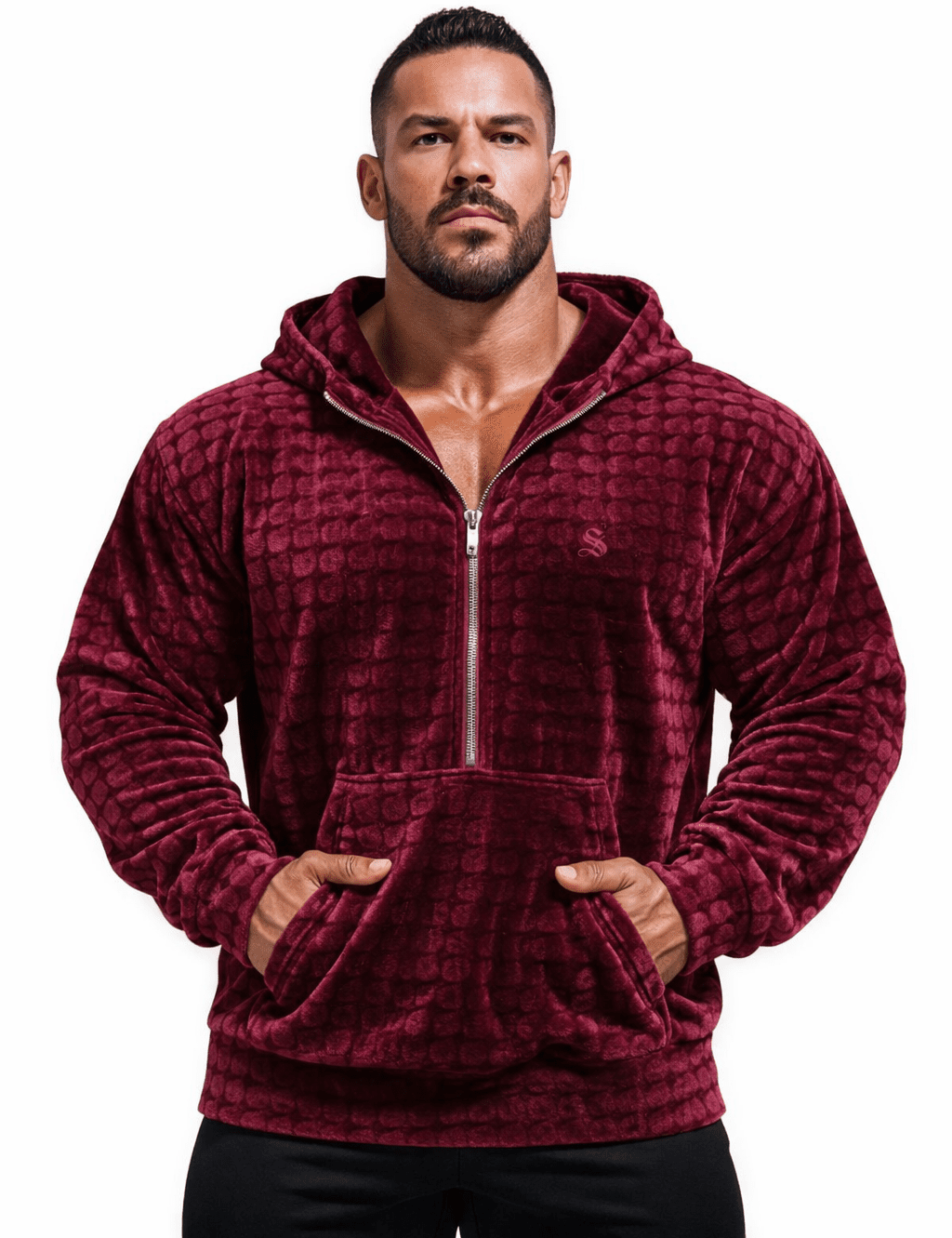 VoAzo 52 - Velvet Hoodie for Men - Sarman Fashion - Wholesale Clothing Fashion Brand for Men from Canada