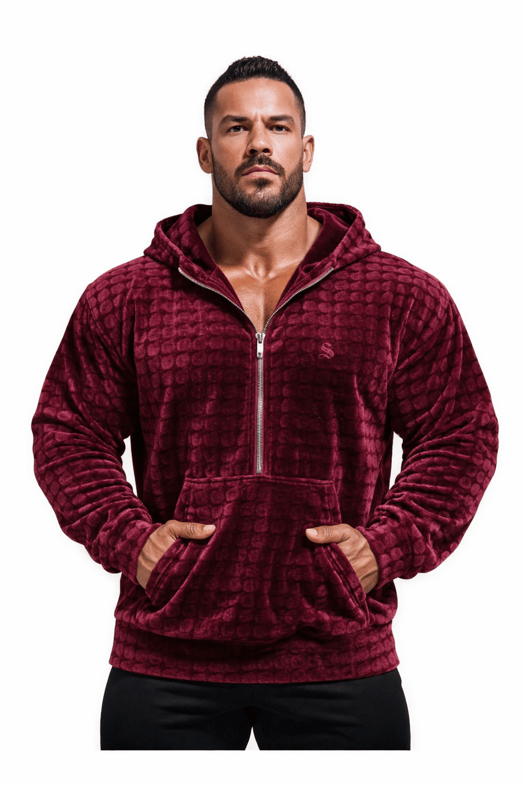 VoAzo 52 - Velvet Hoodie for Men - Sarman Fashion - Wholesale Clothing Fashion Brand for Men from Canada