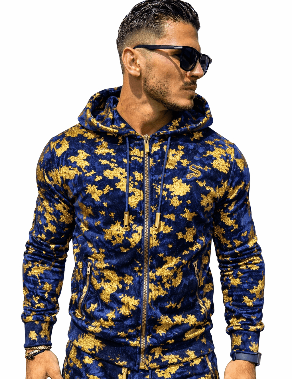 VoAzo 55 - Velvet Hoodie for Men - Sarman Fashion - Wholesale Clothing Fashion Brand for Men from Canada