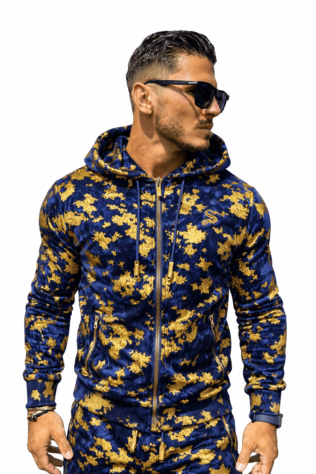 VoAzo 55 - Velvet Hoodie for Men - Sarman Fashion - Wholesale Clothing Fashion Brand for Men from Canada