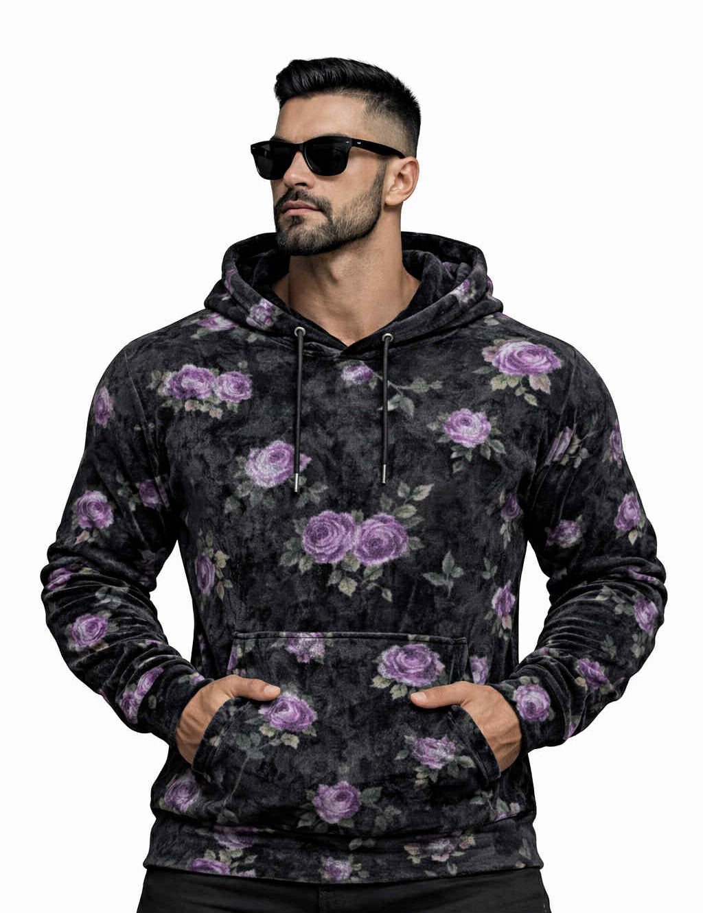 VoAzo 6 - Velvet Hoodie for Men - Sarman Fashion - Wholesale Clothing Fashion Brand for Men from Canada