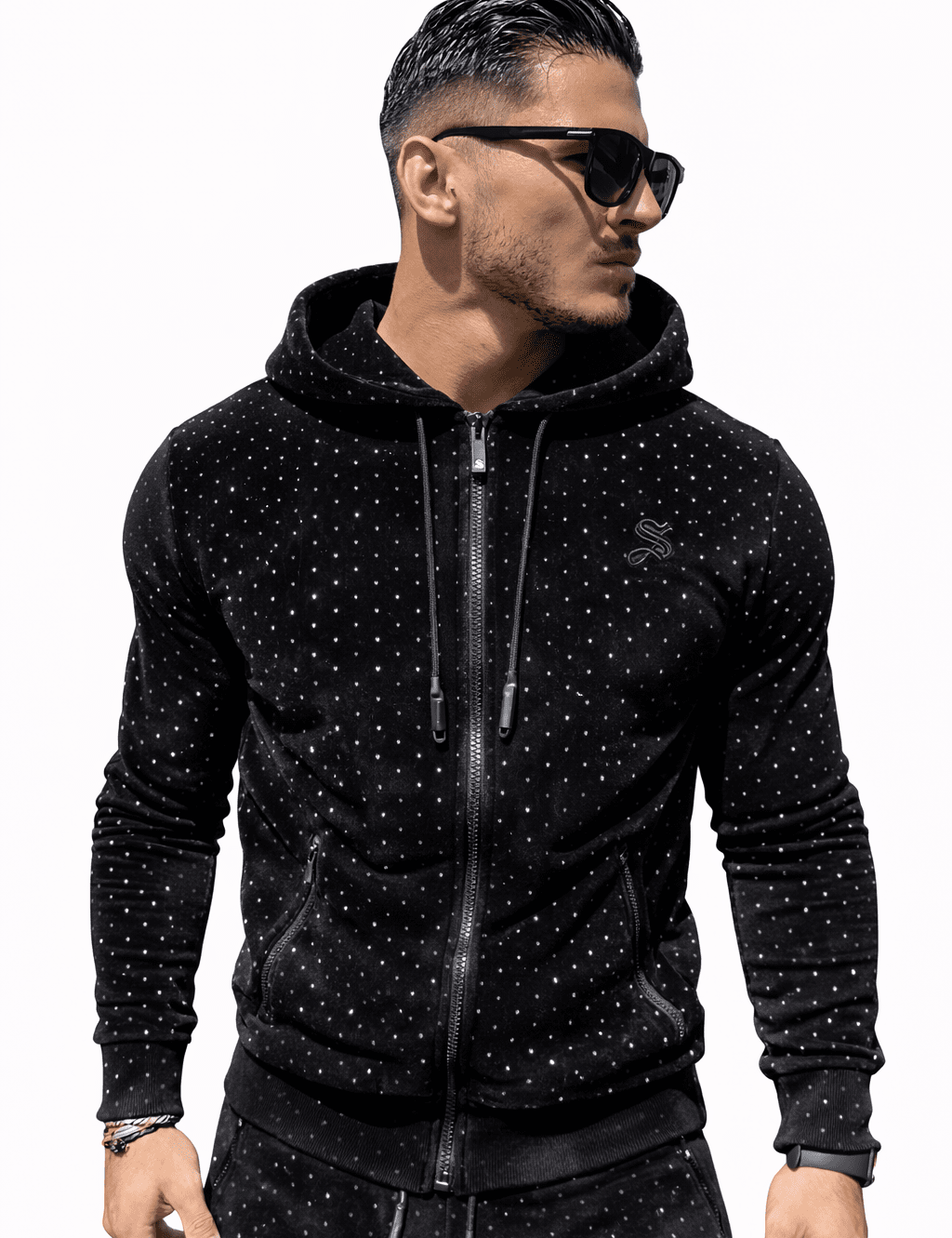 VoAzo 62 - Velvet Hoodie for Men - Sarman Fashion - Wholesale Clothing Fashion Brand for Men from Canada