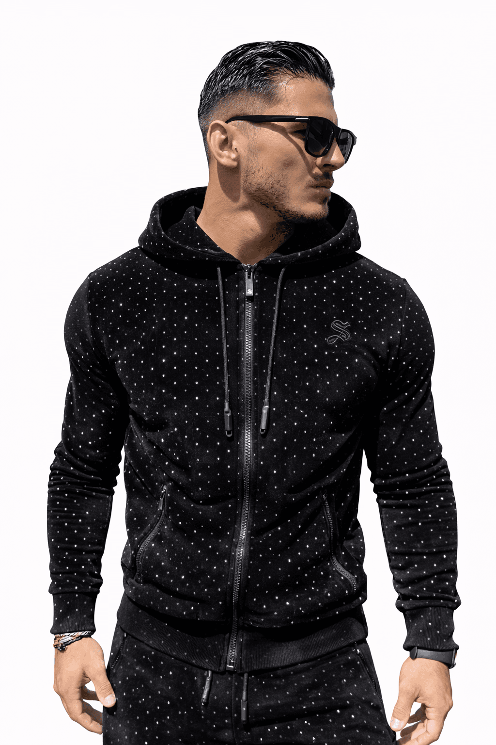 VoAzo 62 - Velvet Hoodie for Men - Sarman Fashion - Wholesale Clothing Fashion Brand for Men from Canada
