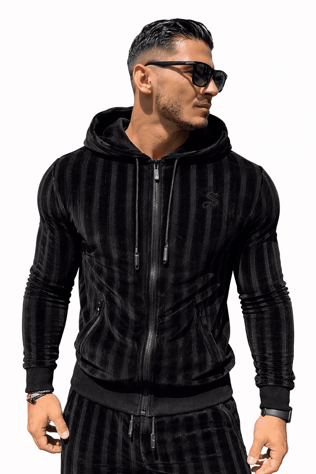 VoAzo 63 - Velvet Hoodie for Men - Sarman Fashion - Wholesale Clothing Fashion Brand for Men from Canada
