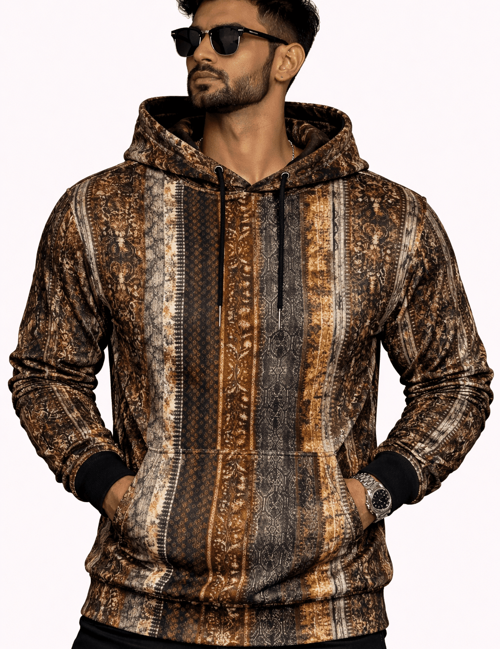 VoAzo 67 - Velvet Hoodie for Men - Sarman Fashion - Wholesale Clothing Fashion Brand for Men from Canada