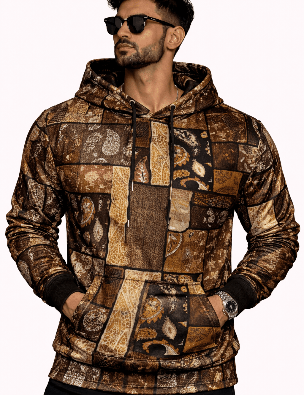 VoAzo 68 - Velvet Hoodie for Men - Sarman Fashion - Wholesale Clothing Fashion Brand for Men from Canada