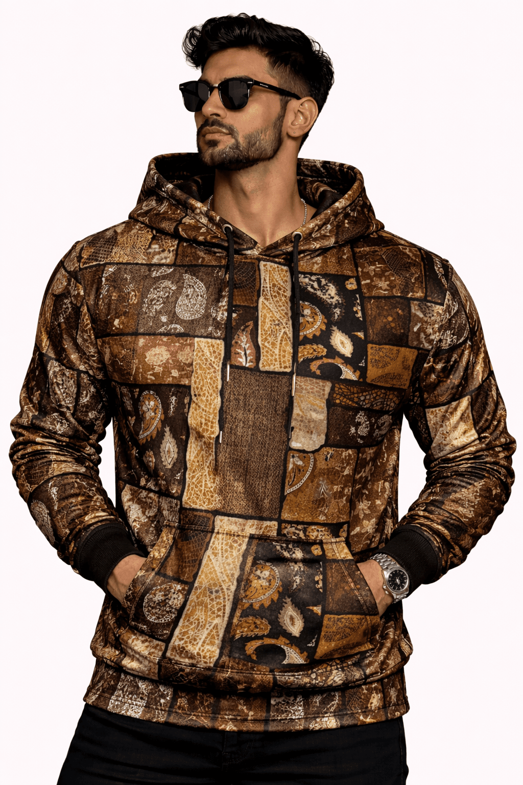 VoAzo 68 - Velvet Hoodie for Men - Sarman Fashion - Wholesale Clothing Fashion Brand for Men from Canada