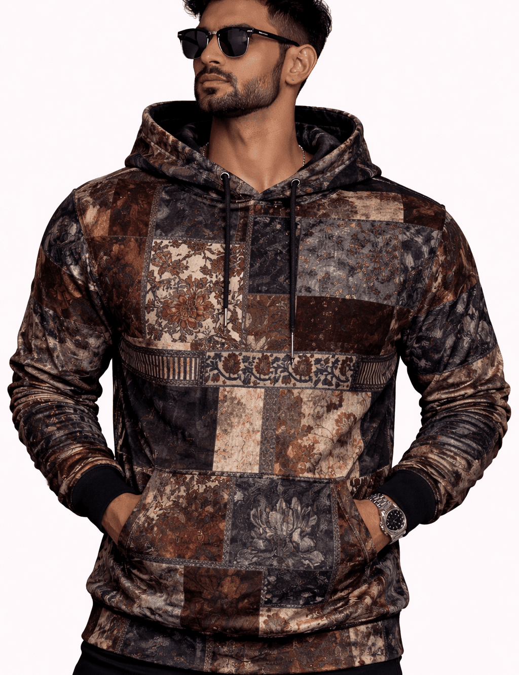 VoAzo 69 - Velvet Hoodie for Men - Sarman Fashion - Wholesale Clothing Fashion Brand for Men from Canada