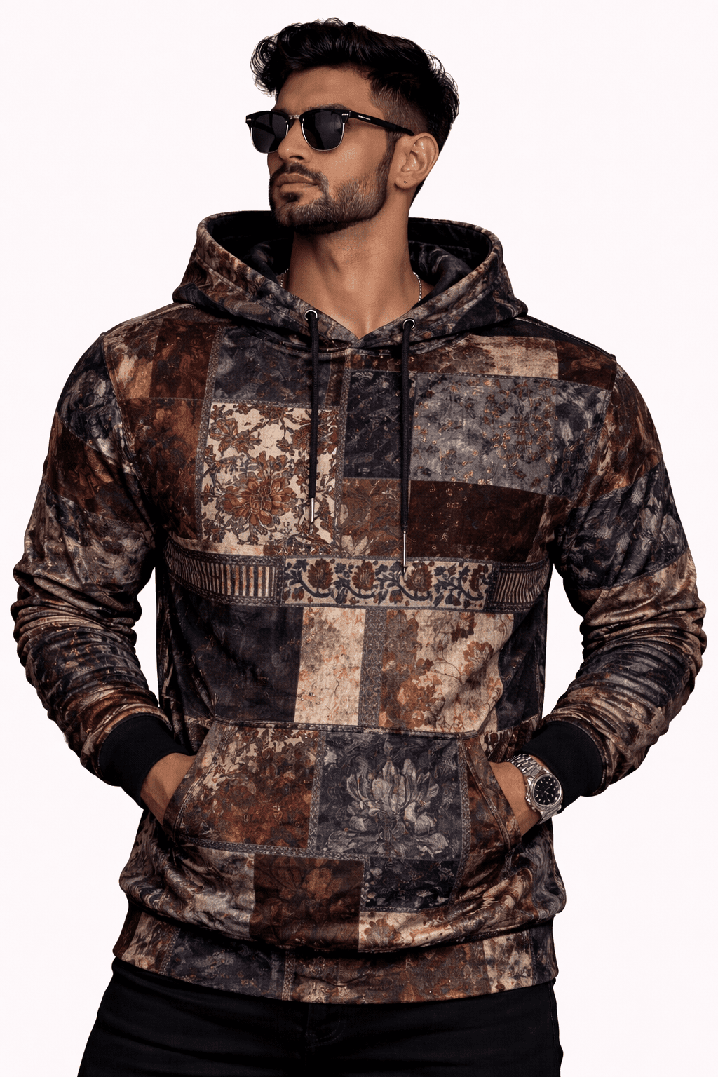 VoAzo 69 - Velvet Hoodie for Men - Sarman Fashion - Wholesale Clothing Fashion Brand for Men from Canada