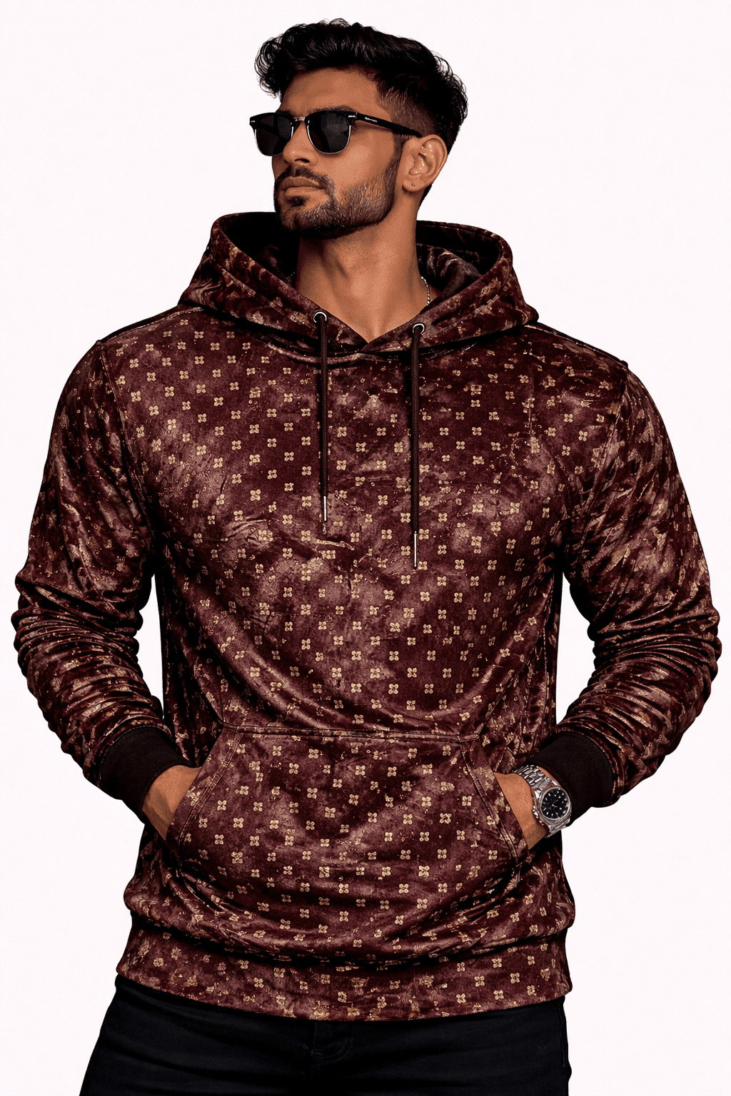 VoAzo 70 - Velvet Hoodie for Men - Sarman Fashion - Wholesale Clothing Fashion Brand for Men from Canada